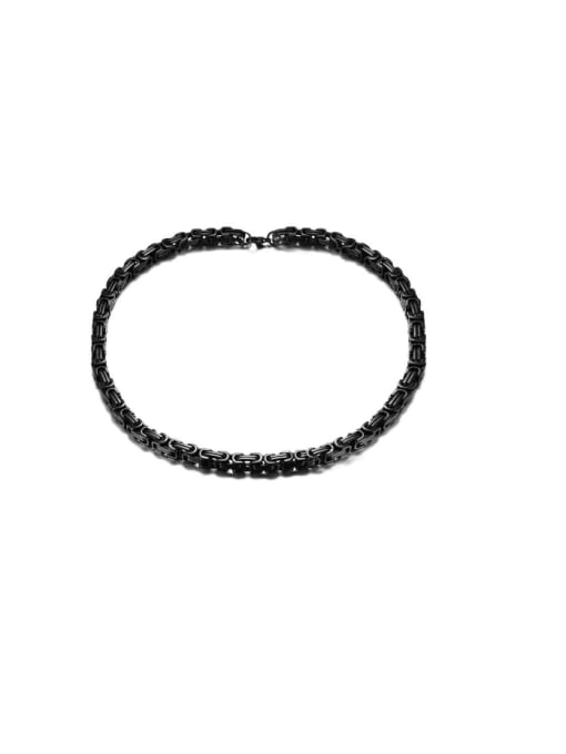 Black 8.0mm*61cm {NC-013} Titanium Steel Irregular Vintage Necklace